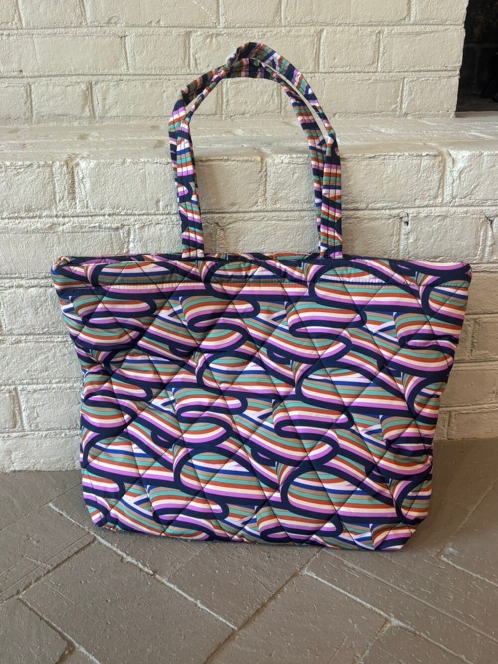 Vera Bradley Ultralight East West Tote Retro Ribbons NWT